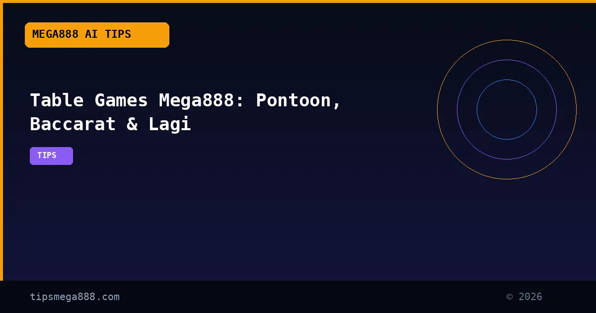 Table Games Mega888: Pontoon, Baccarat & Lagi