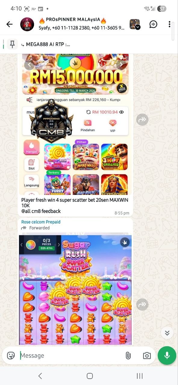 Mega888 big jackpot community win - RM 15 Million CM8 Jackpot screenshot